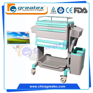 Top Class Medical ABS Wireless Nursing Trolley Medical Computer Cart (GT-ENT102)