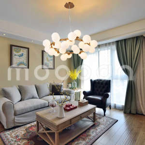 Modern Glass Ball Molecule Circular Pendant Light for Living Room